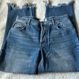 We the free mid rise blue denim jeans